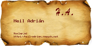 Heil Adrián névjegykártya